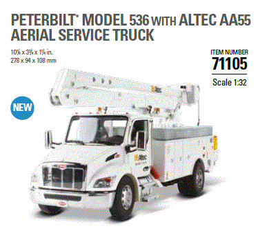 Peterbilt Model 536 with Altec AA55 Aerial White - 1:32